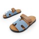 Женские сандалии Hermes Flip-flops Blue/Brown