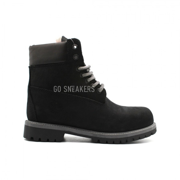 Женские ботинки с мехом Timberland Black-Grey