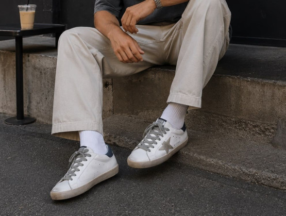Мужские кеды Golden Goose Deluxe Brand Navy/White Star