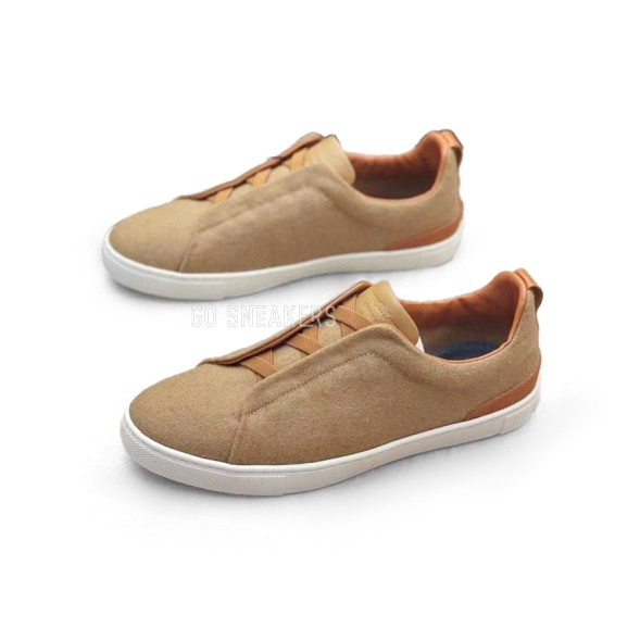 Мужские кроссовки Ermenegildo Zegna Man Textile Brown