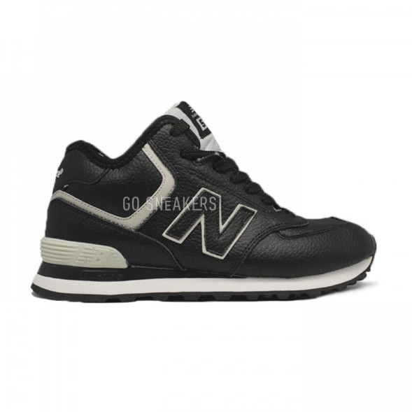 Женские зимние кроссовки New Balance 574 High-top Black Leather