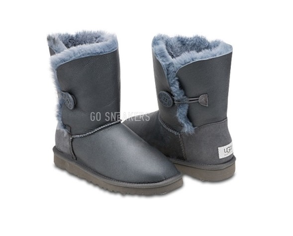 Женские угги с пуговицей Bailey Button Metallic Grey