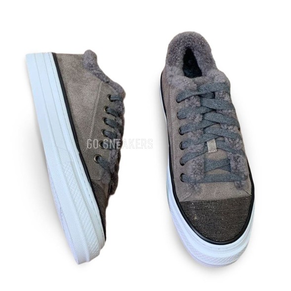 Женские зимние кеды Brunello Cucinelli Winter Sneakers Grey
