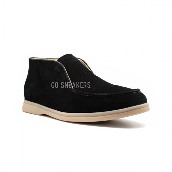 Женские ботинки Loro Piana Open Walk Black Suede