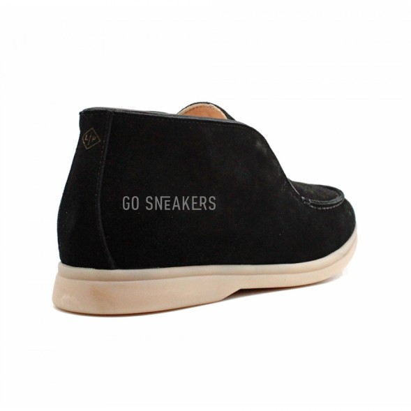 Женские ботинки Loro Piana Open Walk Black Suede
