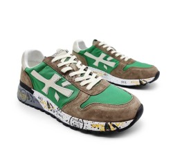 Premiata 483 Textile/Suede Green/Brown