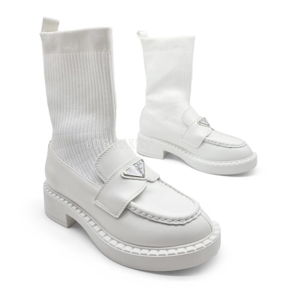 Женские лоферы Prada Evolution II White